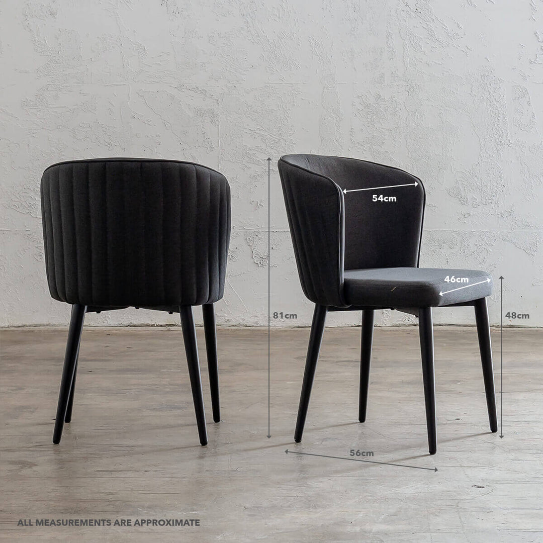 PRE ORDER  |  CLAUDE FABRIC DINING CHAIR  |  ANTHRACITE