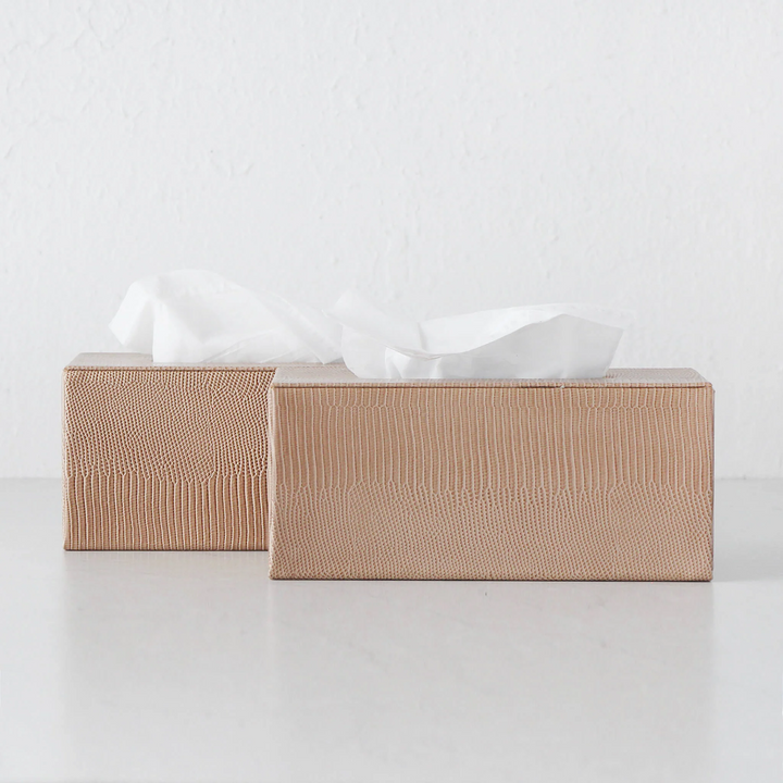 CONRAD SNAKE RECTANGLE TISSUE BOX COVER  |  BUNDLE X2  |  LIGHT CEDAR