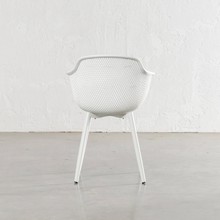 ETTA MESH WRAP INDOOR/OUTDOOR DINING CHAIR  |  GHOST WHITE  BACK VIEW