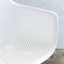 ETTA MESH WRAP INDOOR/OUTDOOR DINING CHAIR  |  GHOST WHITE  |  CLOSE UP