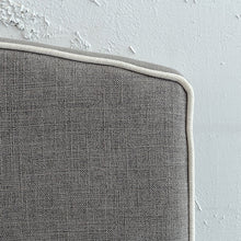 HARGREAVES CURVED BED HEAD  |  SMOKE GREY LINEN