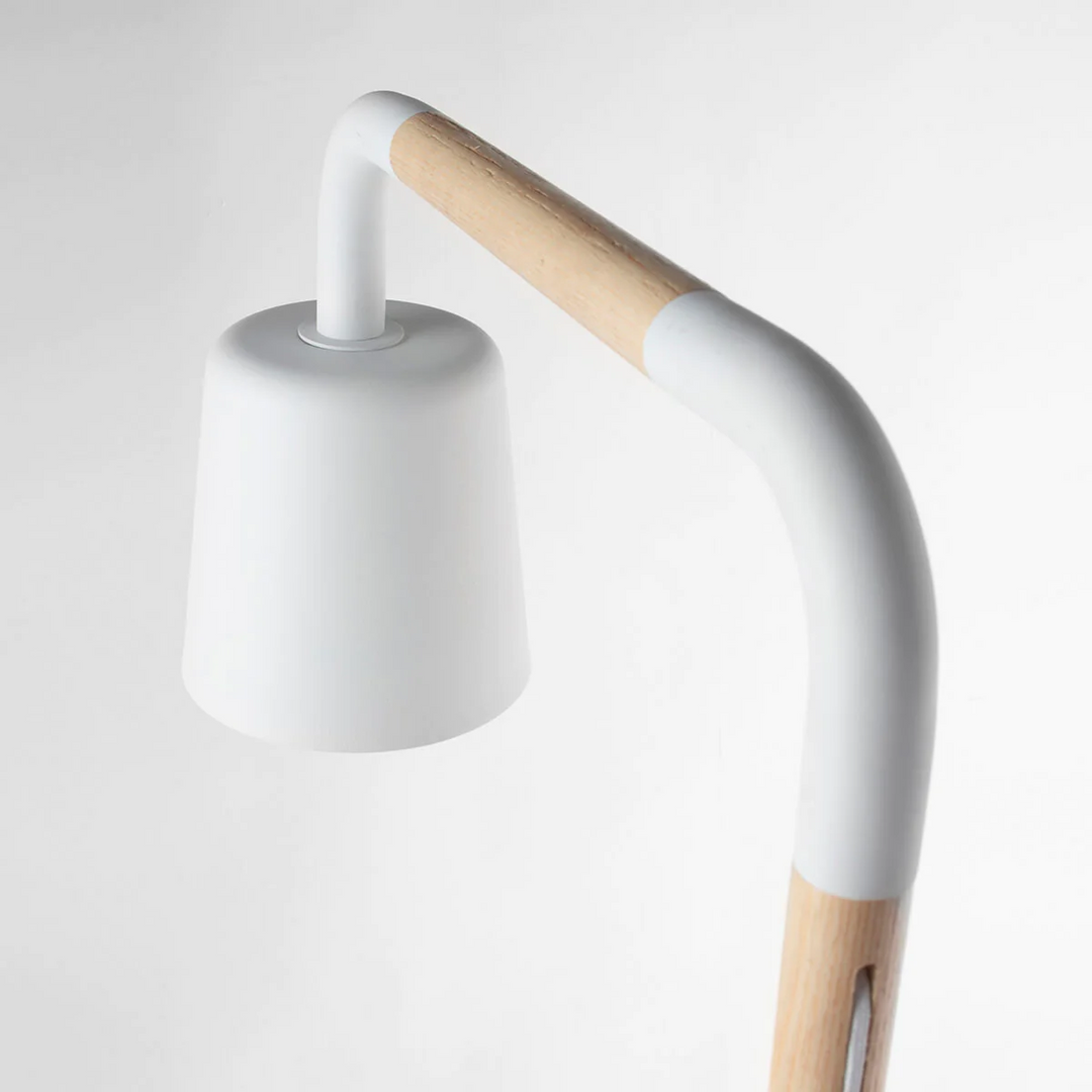 HOPPER FLOOR LAMP  |  WOOD + WHITE  |  BUNDLE X 2