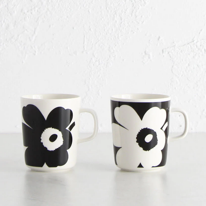 MARIMEKKO | JUHLA UNIKKO MUG 2.5DL | LAST SET | LIMITED EDITION SET OF 2 | BLACK + WHITE