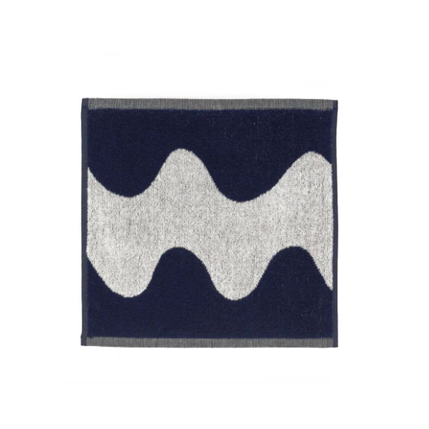 MARIMEKKO  |  LOKKI FACE TOWEL OR GUEST TOWEL  |  NAVY BLUE + WHITE