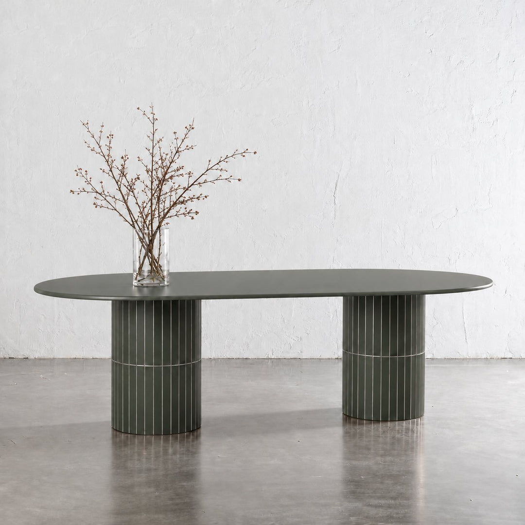 LOMBARD OUTDOOR DINING TABLE  |  BLACKENED OLIVE  |  220CM