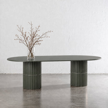 LOMBARD OUTDOOR DINING TABLE  |  BLACKENED OLIVE  |  220CM
