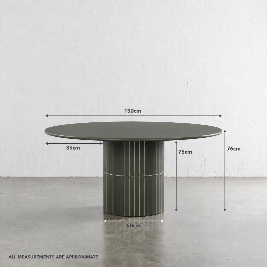 LOMBARD OUTDOOR ROUND DINING TABLE  |  BLACKENED OLIVE  |  130CM