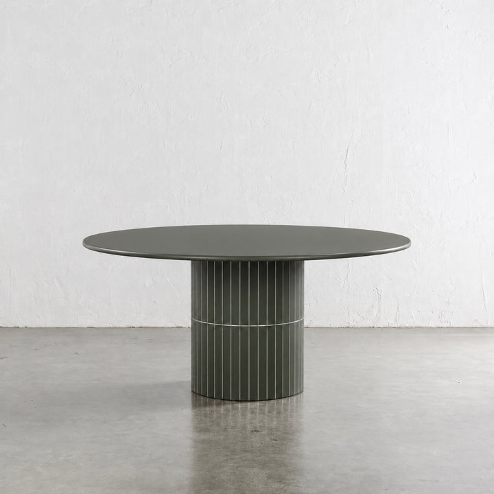 LOMBARD OUTDOOR ROUND DINING TABLE  |  BLACKENED OLIVE  |  130CM