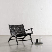 MALAND WOVEN LEATHER ARM CHAIR  |  BLACK ON BLACK