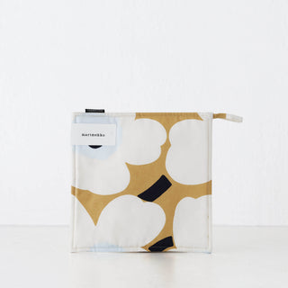 Marimekko | Pieni Unikko Pot Holder | Beige + White + Sky Blue