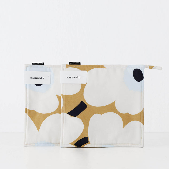 MARIMEKKO  |  PIENI UNIKKO POT HOLDER BUNDLE X2  |  BEIGE + WHITE + SKY BLUE