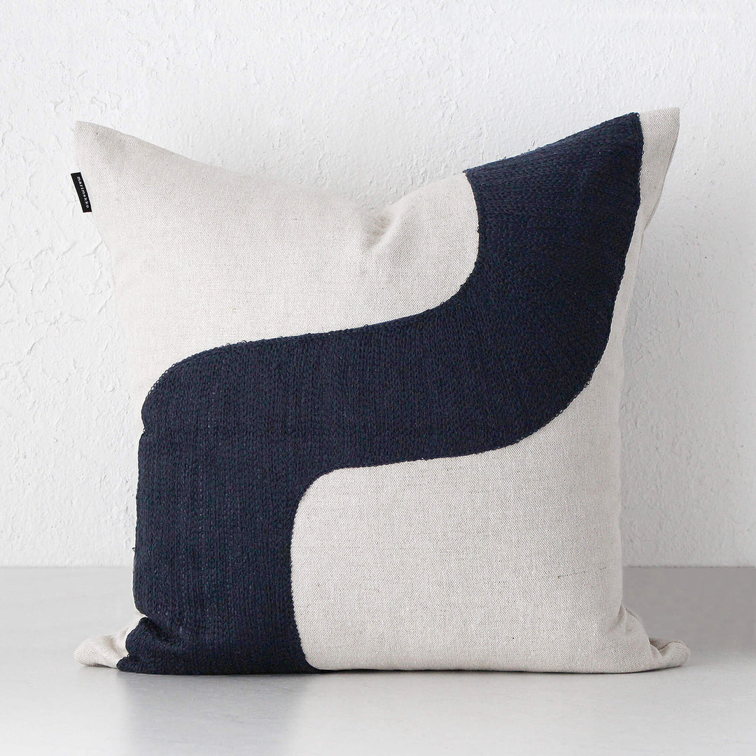 MARIMEKKO  |  SEIREENI CUSHION  |  50 x 50CM  |  DARK BLUE + OFF WHITE