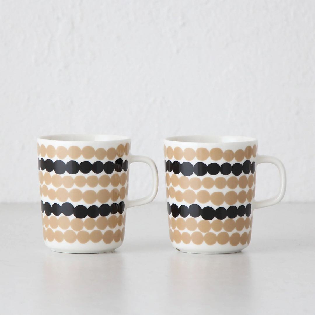 MARIMEKKO  |  OIVA SIIRTO MUG 2.5DL BUNDLE X2  |  BLACK + BEIGE SPOT  |  LTD EDITION - AUSTRALIAN EXCLUSIVE