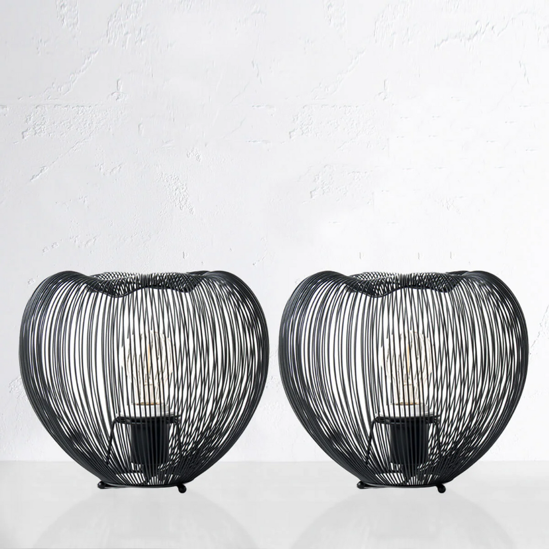 75% CLEARANCE  |  MOBY WIRE TABLE LAMP  |  MEDIUM  |  BLACK  |  BUNDLE X 2