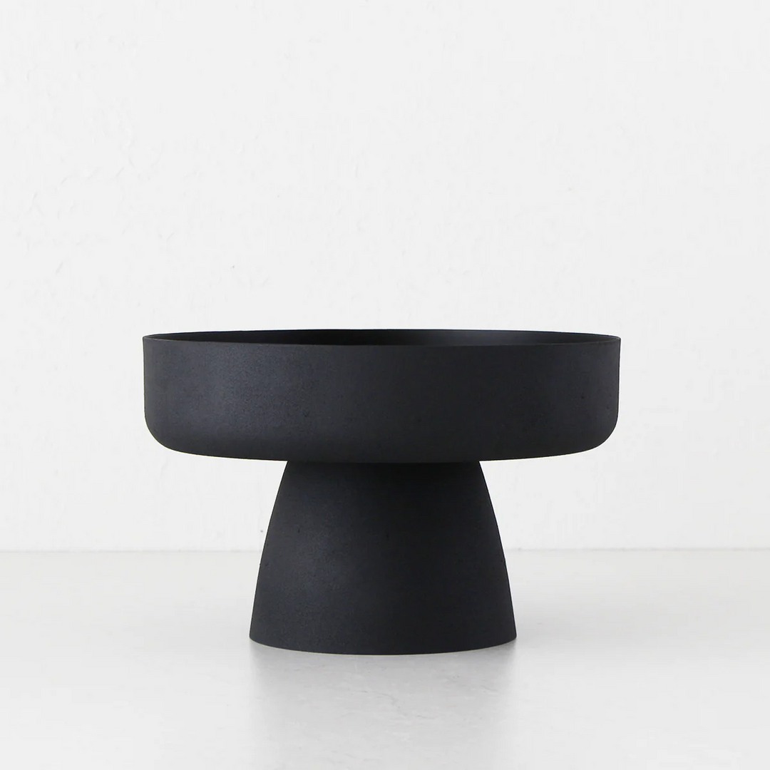 MONA PEDESTAL BOWL  |  BLACK