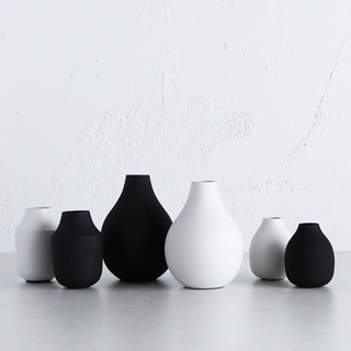 MONA TRIO VASES BUNDLE |  BLACK + WHITE  |  SET OF 6