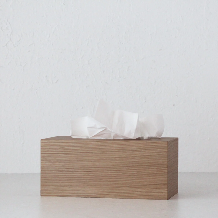 OKU WOOD TISSUE BOX COVER  |  RECTANGLE  |  NATURAL