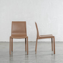 PRE ORDER  |  PARSONS MID CENTURY VEGAN LEATHER DINING CHAIR  |  SADDLE TAN