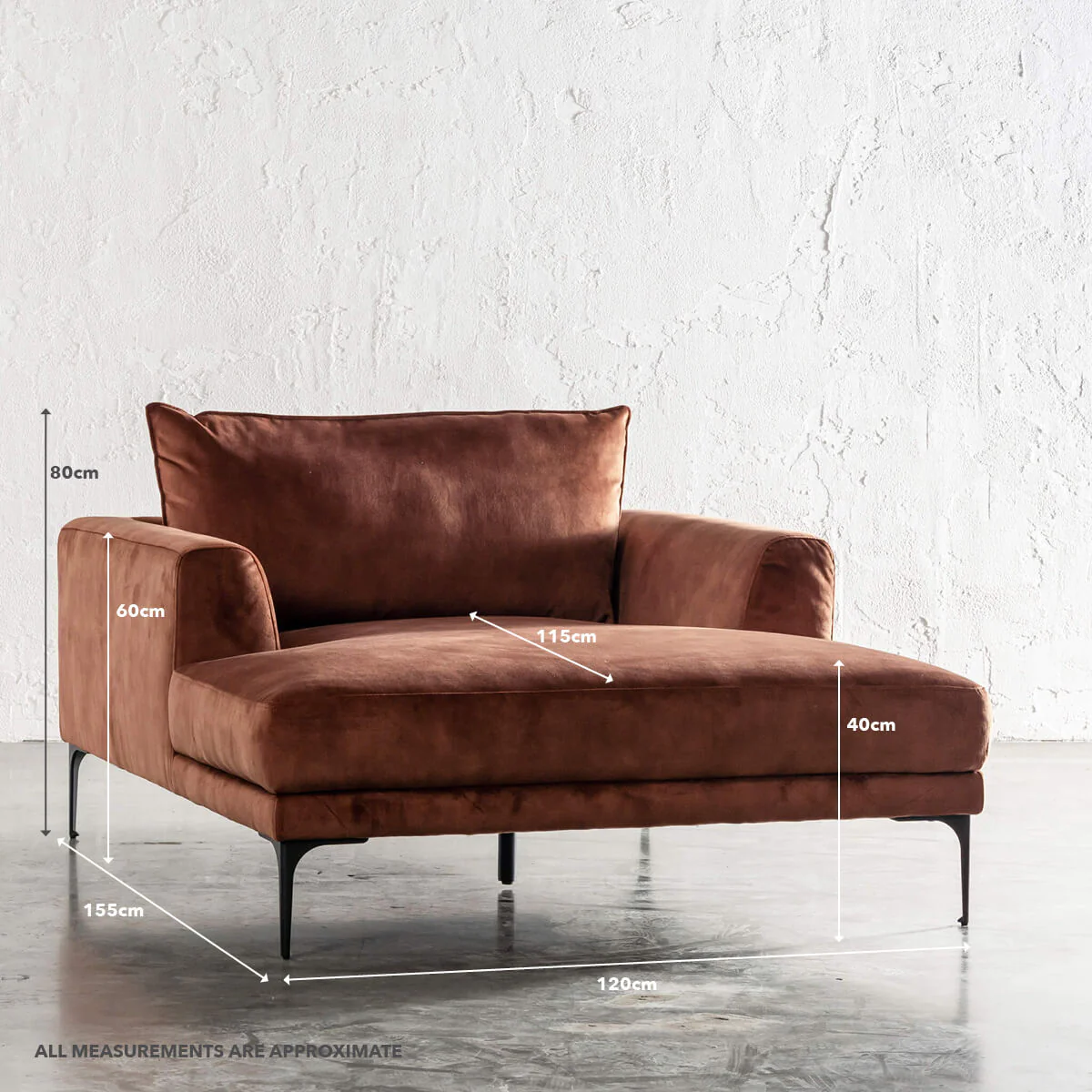 PILOTTI CHAISE LOUNGE CHAIR TERRA RUST MODULAR CHAISE Living