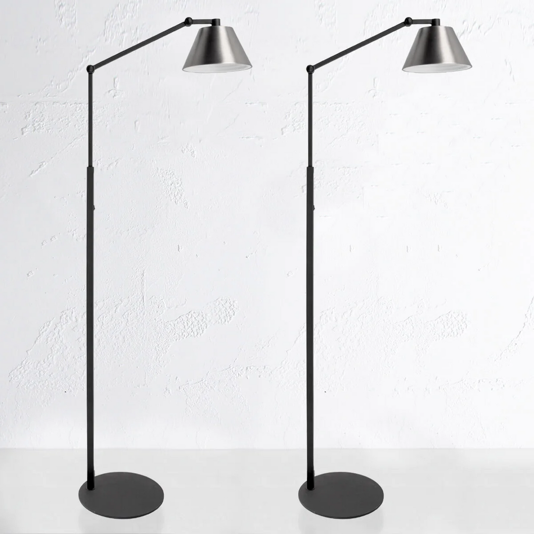 POLE FLOOR LAMP  |  BLACK + NICKEL  |  BUNDLE X 2