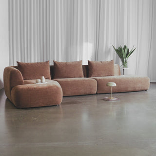 AMEDEO CORNER MODULAR CHAISE LOUNGE SOFA  |  BURNT CARAMEL