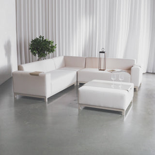 LE LUGARIA OUTDOOR 4 PIECE BUNDLE  |  CLAY HAZE FRAME + SNOWSTORM FABRIC