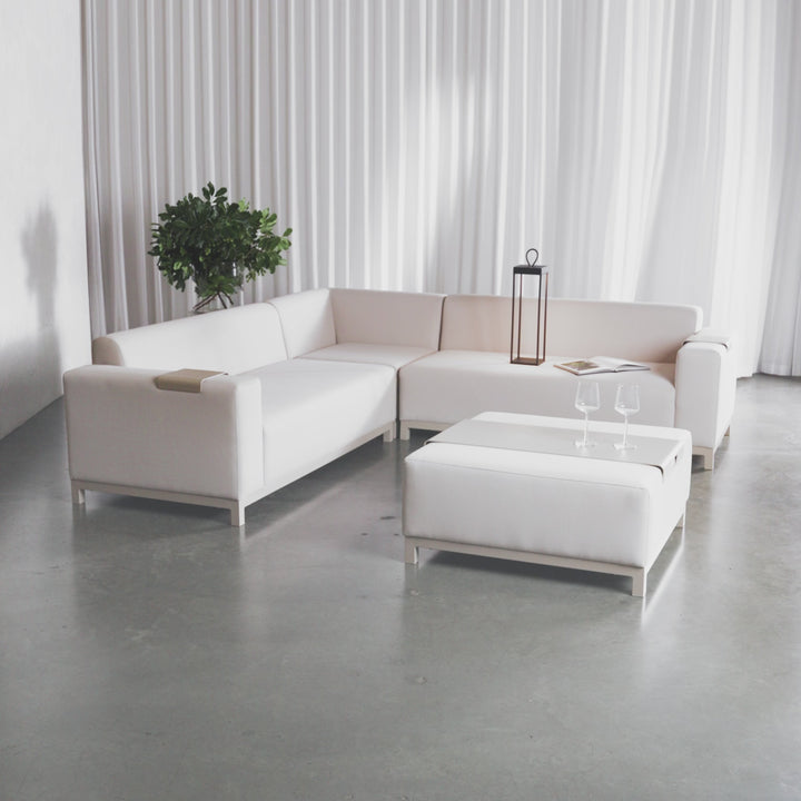 LE LUGARIA OUTDOOR 4 PIECE BUNDLE  |  CLAY HAZE FRAME + SNOWSTORM FABRIC