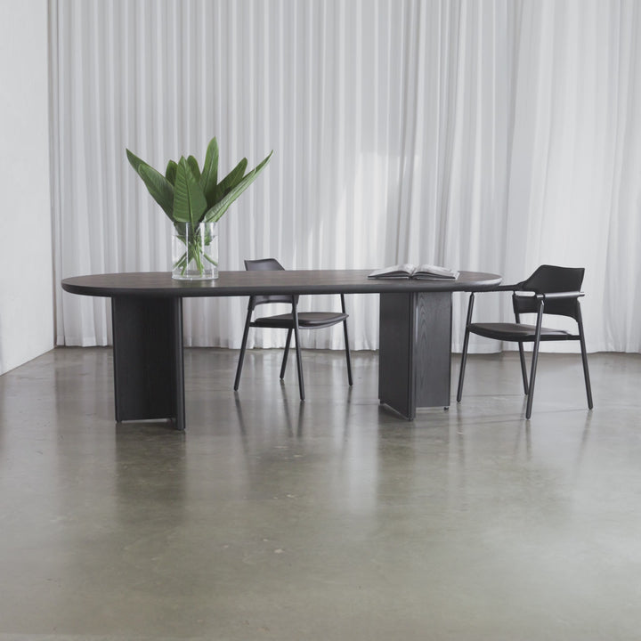 TOULON DINING TABLE  |  240CM + 270CM  |  BLACK NOIR WOOD GRAIN