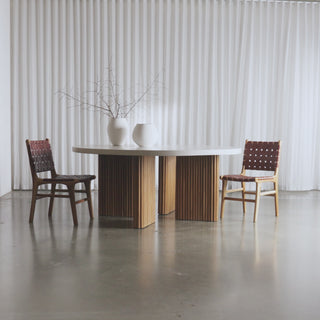 ARIA MONDELLO ROUND DINING TABLE  |  BIANCO CIMENT  |  180CM