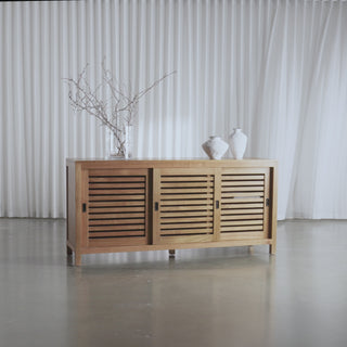 CONRAD 3 DOOR SLATTED CONSOLE  |  NATURAL GRAIN