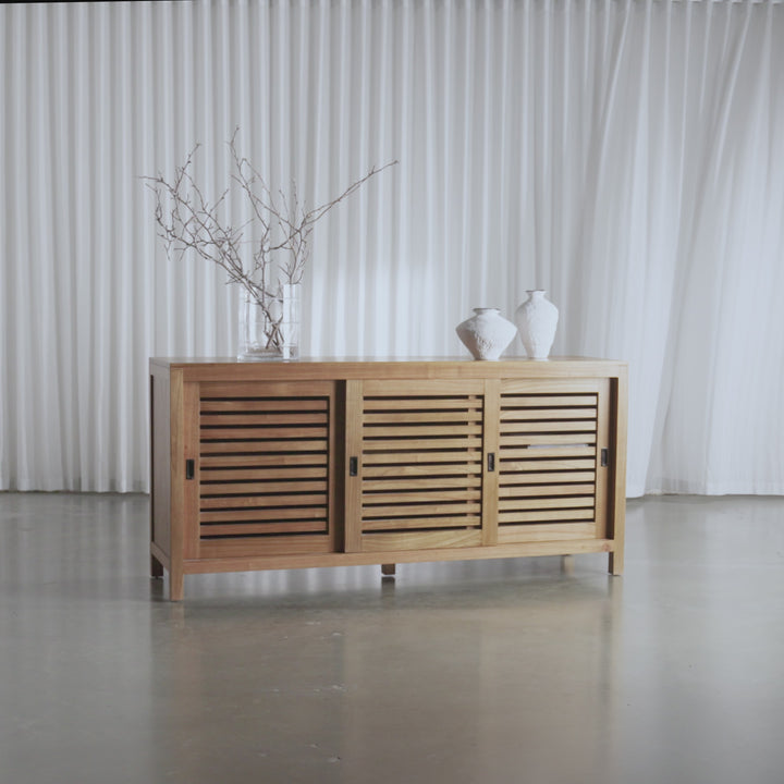 CONRAD 3 DOOR SLATTED CONSOLE  |  NATURAL GRAIN