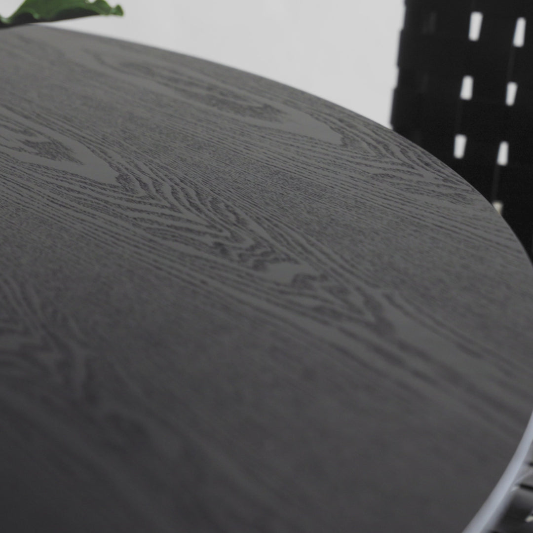 BRETON ROUND DINING TABLE  |  BLACK NOIR WOOD GRAIN  |  180CM