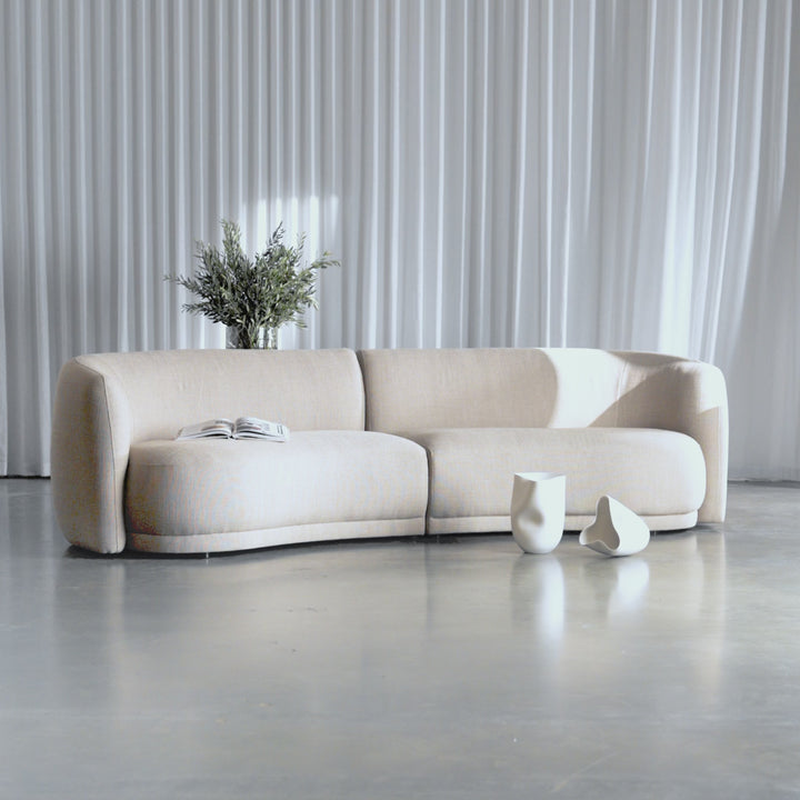 PURBECK CURVED SOFA  |  DEEP MANUKA WEAVE