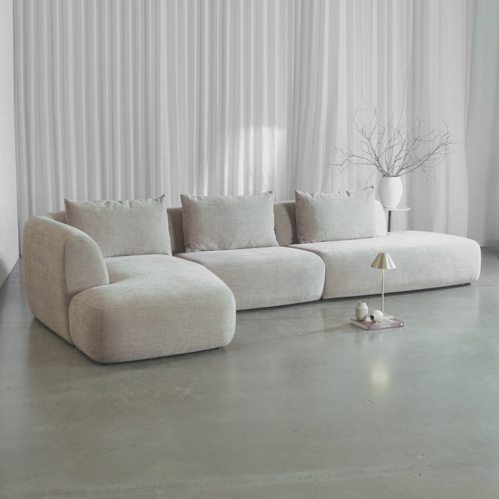 AMEDEO CORNER MODULAR CHAISE LOUNGE SOFA  |  SANDBAR HAZE