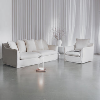 SEVILLA 3 SEATER SLIP COVER SOFA  |  LIMEWASH BONE