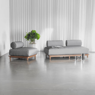 VALLE GRANDE OUTDOOR 2 SEATER SOFA + ARMCHAIR BUNDLE  |  URBANE GREY + TEAK