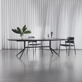 BRETON OVAL DINING TABLE  |  BLACK NOIR WOOD GRAIN  |  260CM