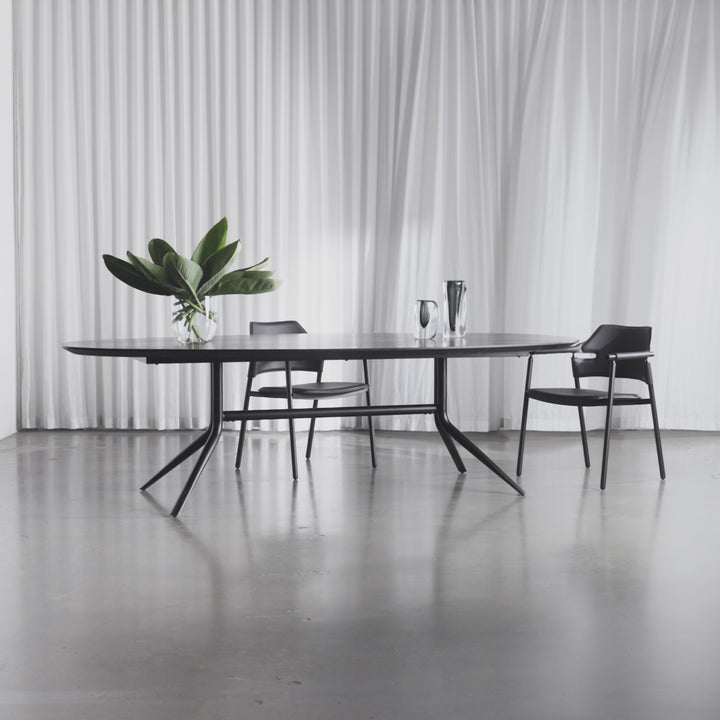 BRETON OVAL DINING TABLE  |  BLACK NOIR WOOD GRAIN  |  260CM