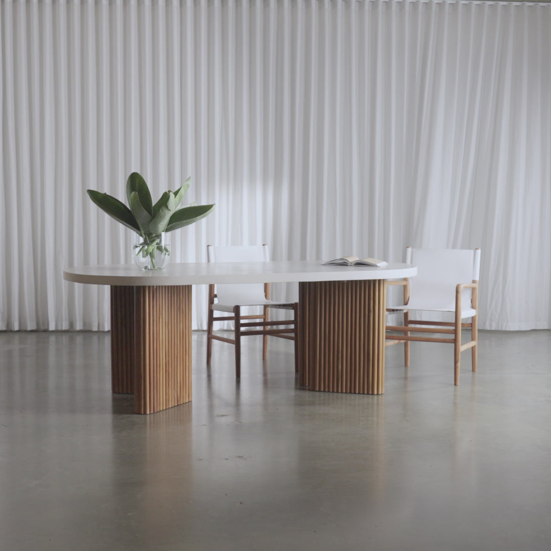 ARIA MONDELLO OVAL DINING TABLE  |  BIANCO CIMENT  |  220CM