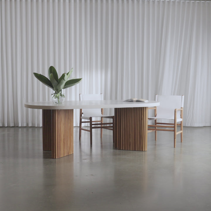 ARIA MONDELLO OVAL DINING TABLE  |  BIANCO CIMENT  |  220CM