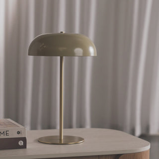 SAO MARTINHO DOME LED RECHARGEABLE INDOOR/OUTDOOR LAMP  |  35CM  |  TAUPE + ANTIQUE BRASS