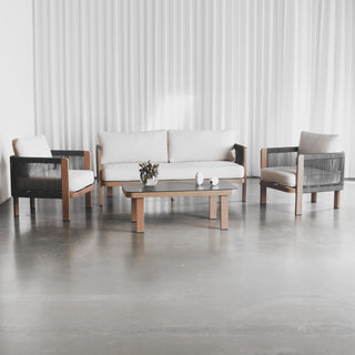 RIVA DI GARDO OUTDOOR 4 PIECE SETTING  |  BIRCH ASH ALUMINIUM FRAME