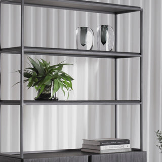 SAUVAGE LONDA OPEN BOOK SHELF | BLACK + SAUVAGE BANNA ARMCHAIR | BLACK