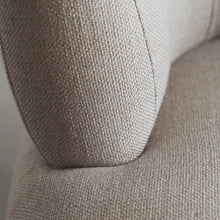 CARSON ROUNDED ARMCHAIR | BLADE OLIVE WEAVE + TAUPE BASKET WEAVE