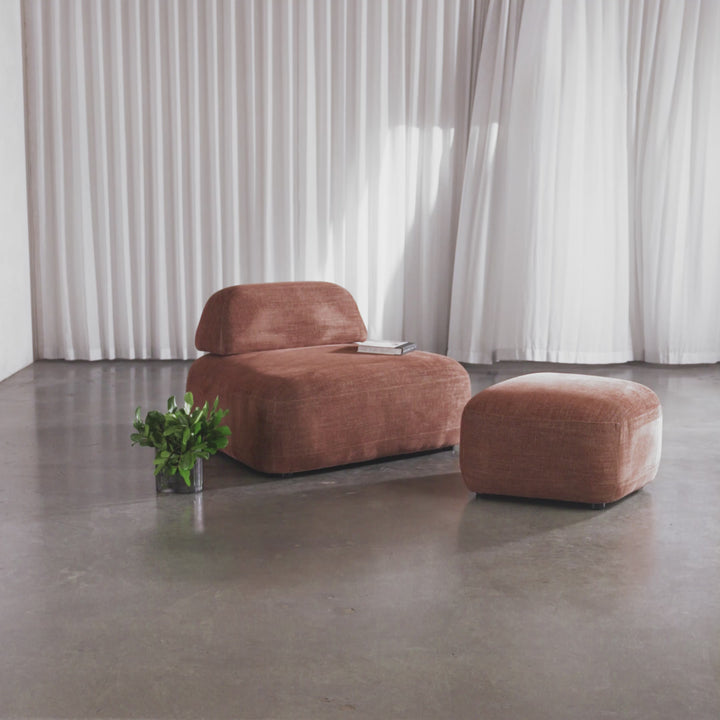 CABANE LOUNGE CHAIR + OTTOMAN BUNDLE   |  TERRAZO RUST