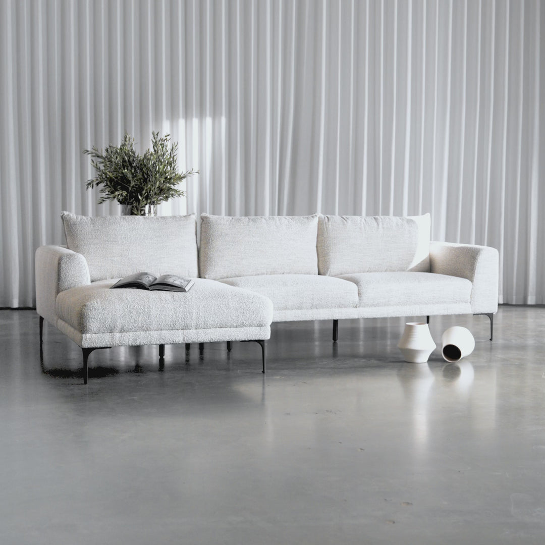 PILOTI MODULAR LOUNGE SOFA  |  ASHEN MIST BOUCLE