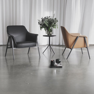 MARCUS ARMCHAIR   |  CANYON TAN + NOIR BLACK VEGAN LEATHER