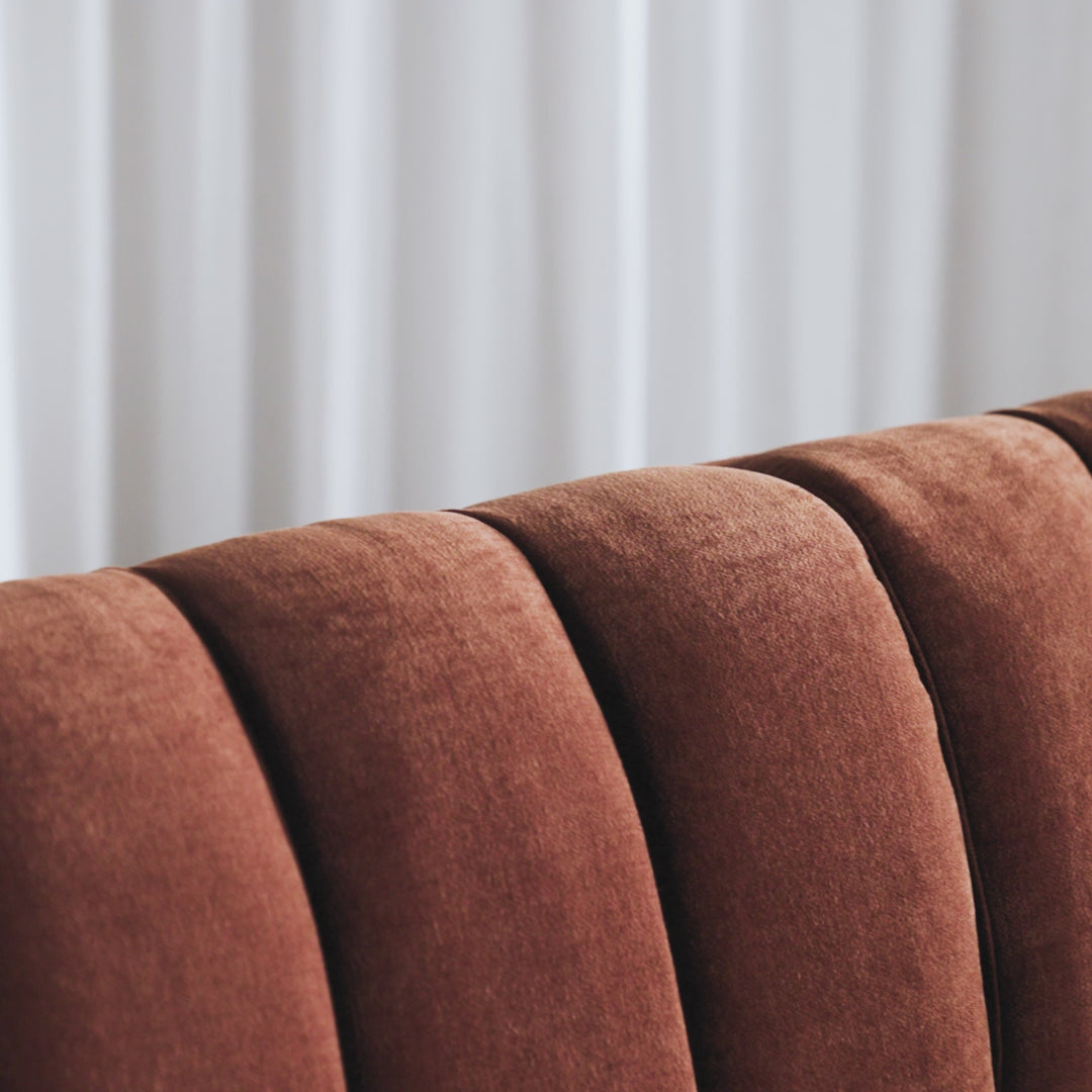 CARSON MODERNA CURVED RIBBED MODULAR SOFA  |  JOVAN EARTH