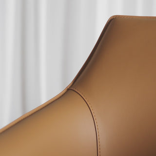 BOLINA MID CENTURY VEGAN LEATHER SWIVEL ARMCHAIR  |  SADDLE TAN + BLACK
