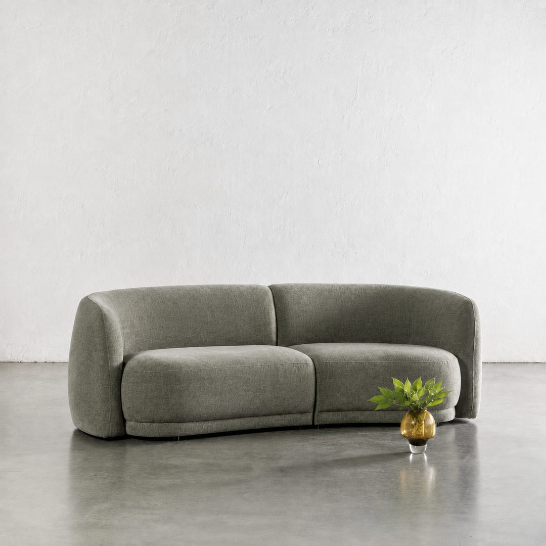 PURBECK CURVED 3 SEATER SOFA  |  BAYSWATER GREEN
